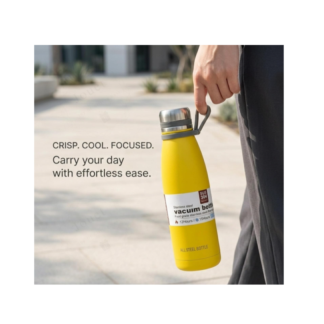 Ub collection Steel Water Bottle with Handle – Vacuum Insulated Stainless Steel Bottle (5Years+)