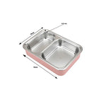Stainless Steel Lunch Box - 2 Compartments, Leakproof Airtight, BPA-Free