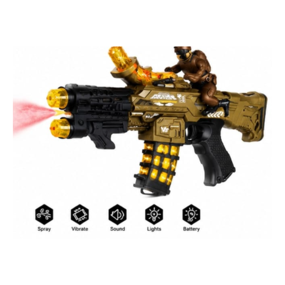 Toy Rush Spray Vibrating Electric Gun with Lights & Sound (3Years+)