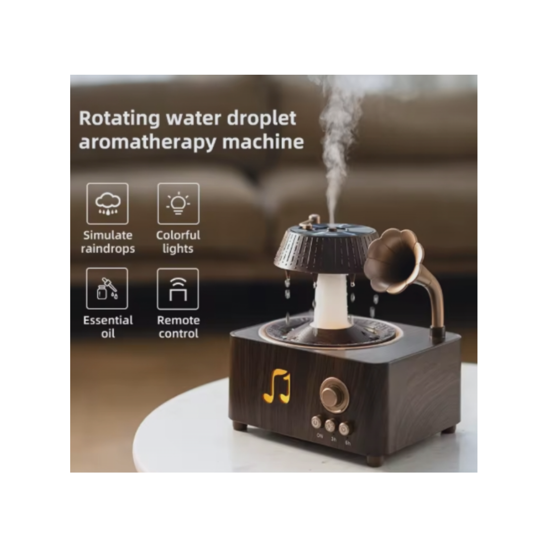 JB Impex Vintage Record Player Aroma Diffuser – USB Ultrasonic Humidifier with Ambient Light(14 Years+)