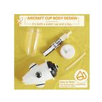 Airplane Shape Water Bottle for Kids - Leakproof Sipper with Shoulder Strap