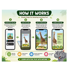 JB Impex Animal AR 3D Safari Flash Cards – 42 Augmented Reality Learning Cards for Kids 3+ Years