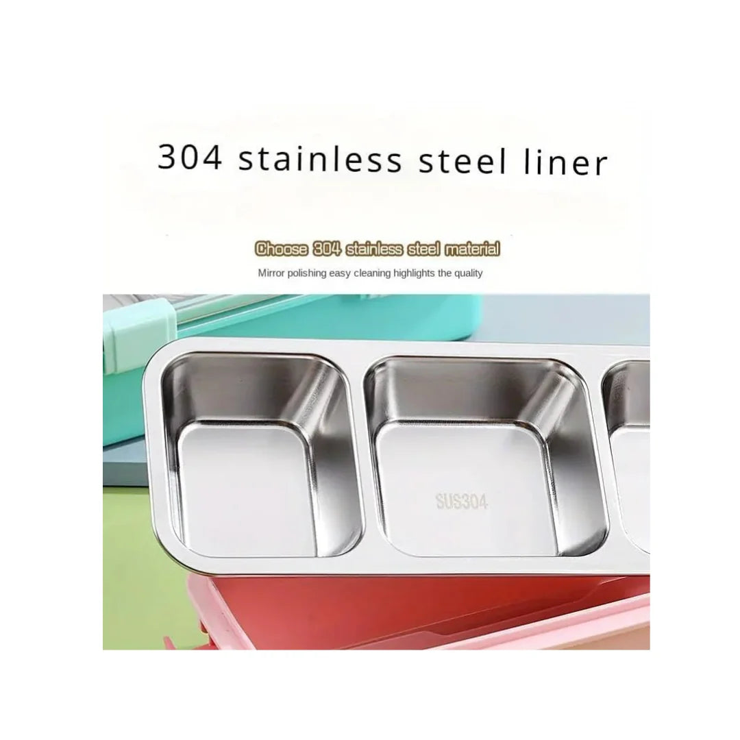 Stainless Steel Bento Lunch Box · Multi-Compartment · Leak-Proof · Ages 6+