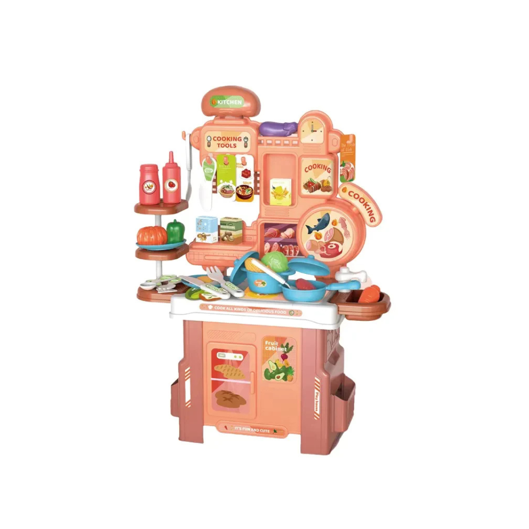 46 PCS Kids Kitchen Counter Pretend Play Cooking Set