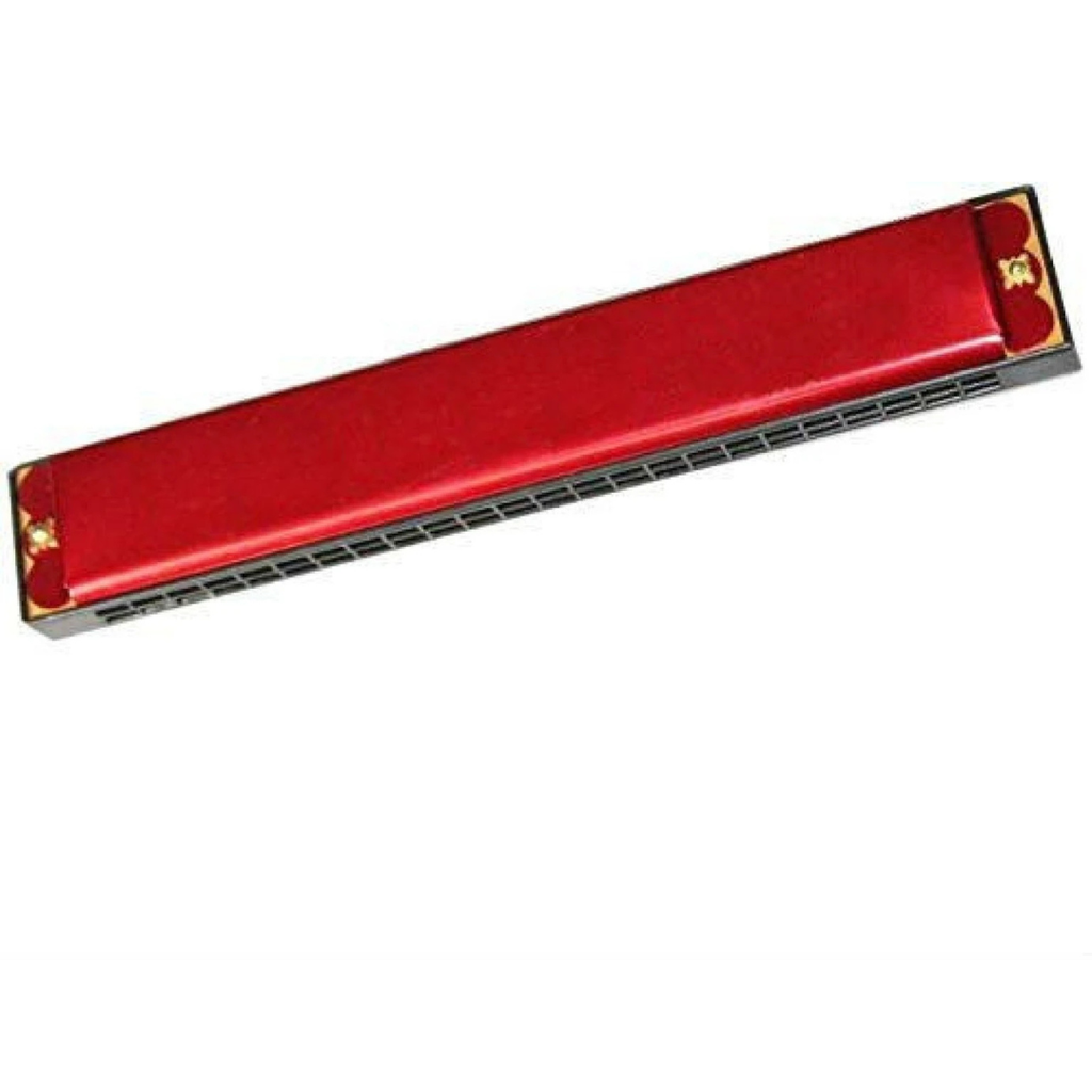 JB Impex 20-Hole Bee Harmonica Set – Key of C Musical Mouth Organ for Kids & Beginners (Pack of 1, Red) 6+ Years