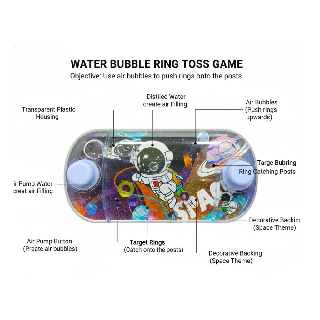 JB Impex Handheld Water Ring Toss Game – Portable Retro Water Puzzle Toy for Kids 3+ Years