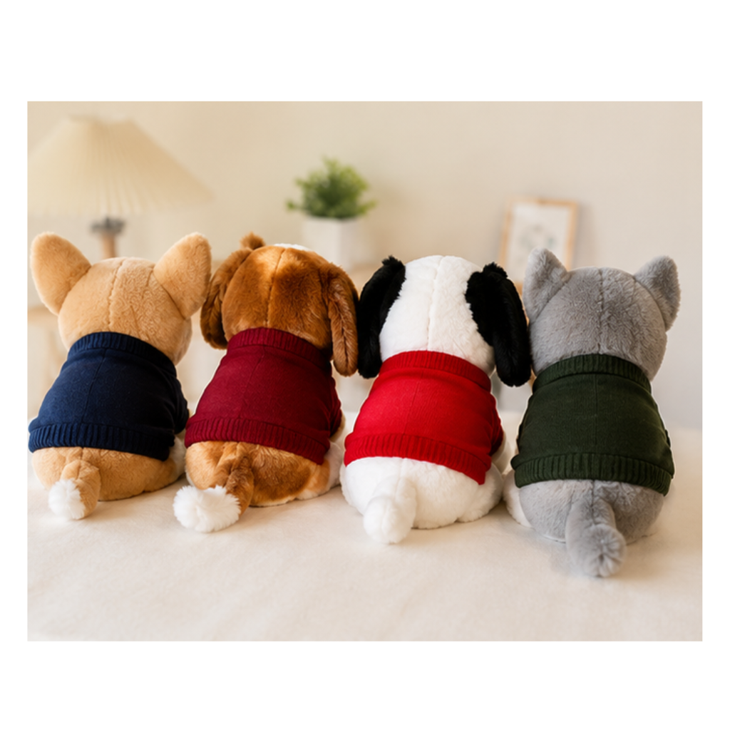 Rolex Jacket Dog Plush Toy – Soft Stuffed Puppy Doll with Sweater (Colour & Design as per Availability) | Ages 3+