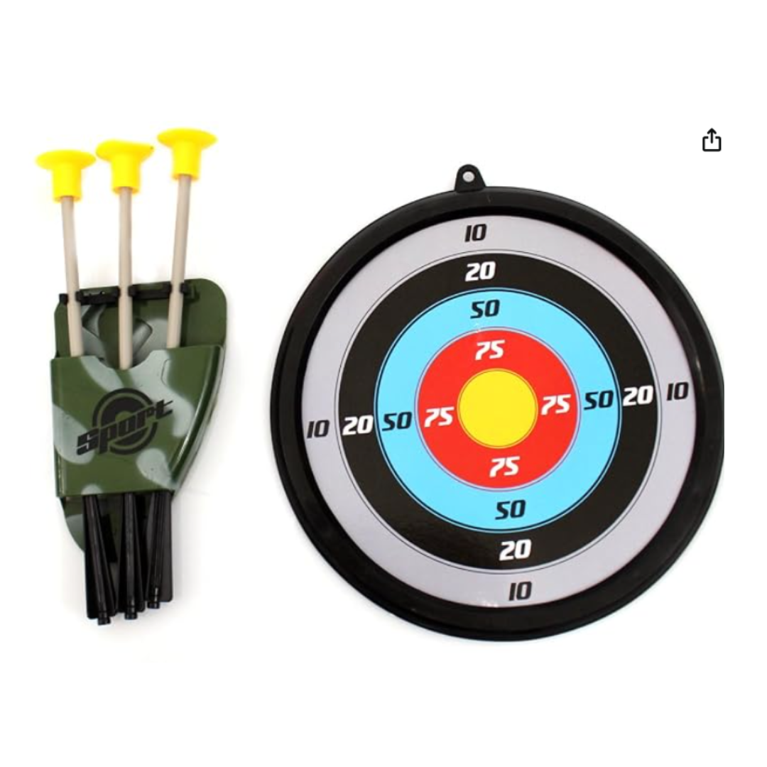 JB Impex Crossbow Target Shooting Set – Toy Archery Set with Target & Foam Suction Darts (6Years+)