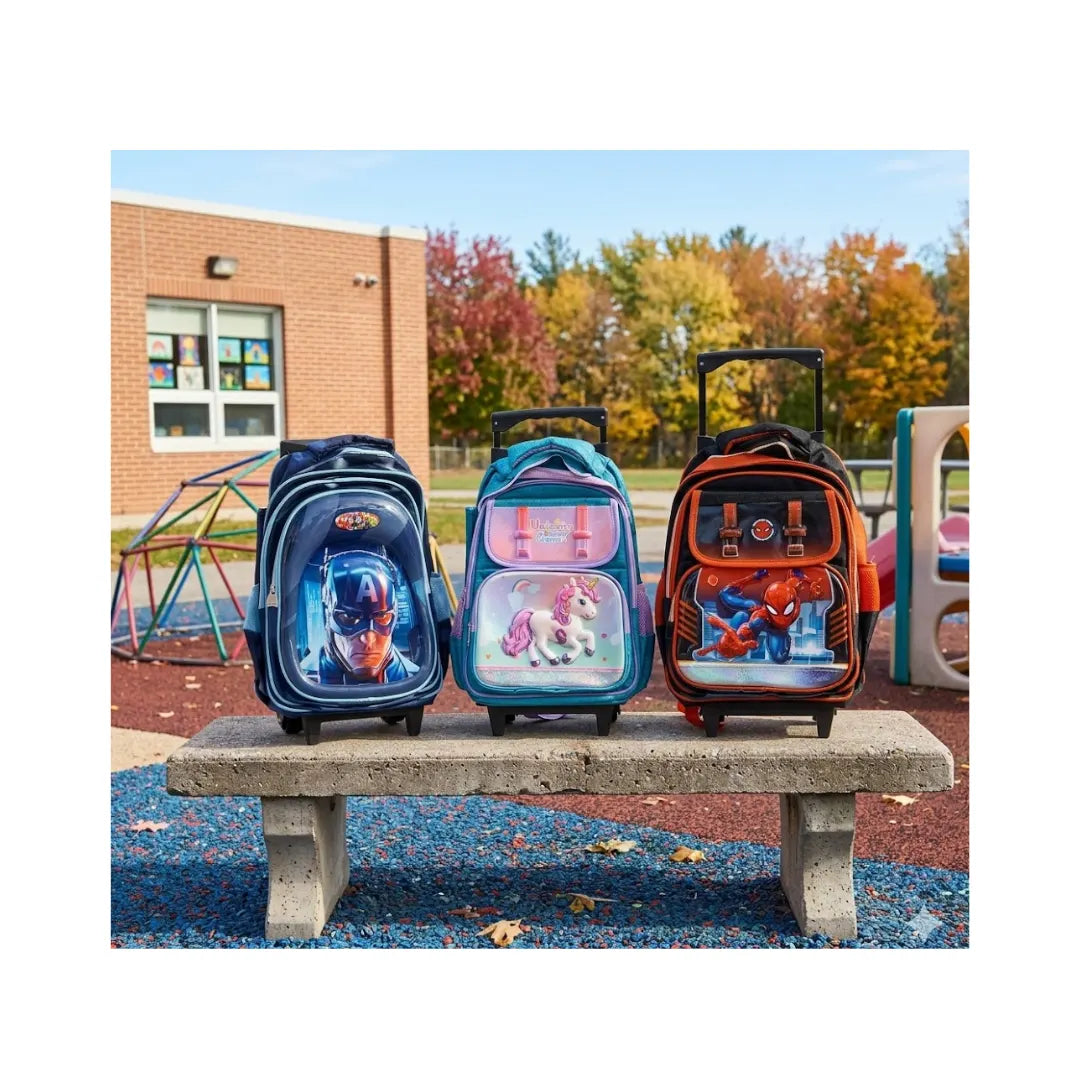 Captain America Trolley School Bag - 16 Inch Rolling Backpack for Kids