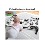 High Contrast Sensory Cloth Mat · Tummy Time · 20+ Animals · Ages 0–18 Months