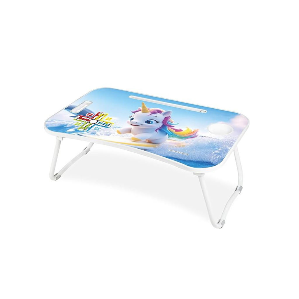 JB Impex Foldable Kids Study Table with Cup Holder and Tablet Holder (3+ Years) Random designs and Colour as per Availability