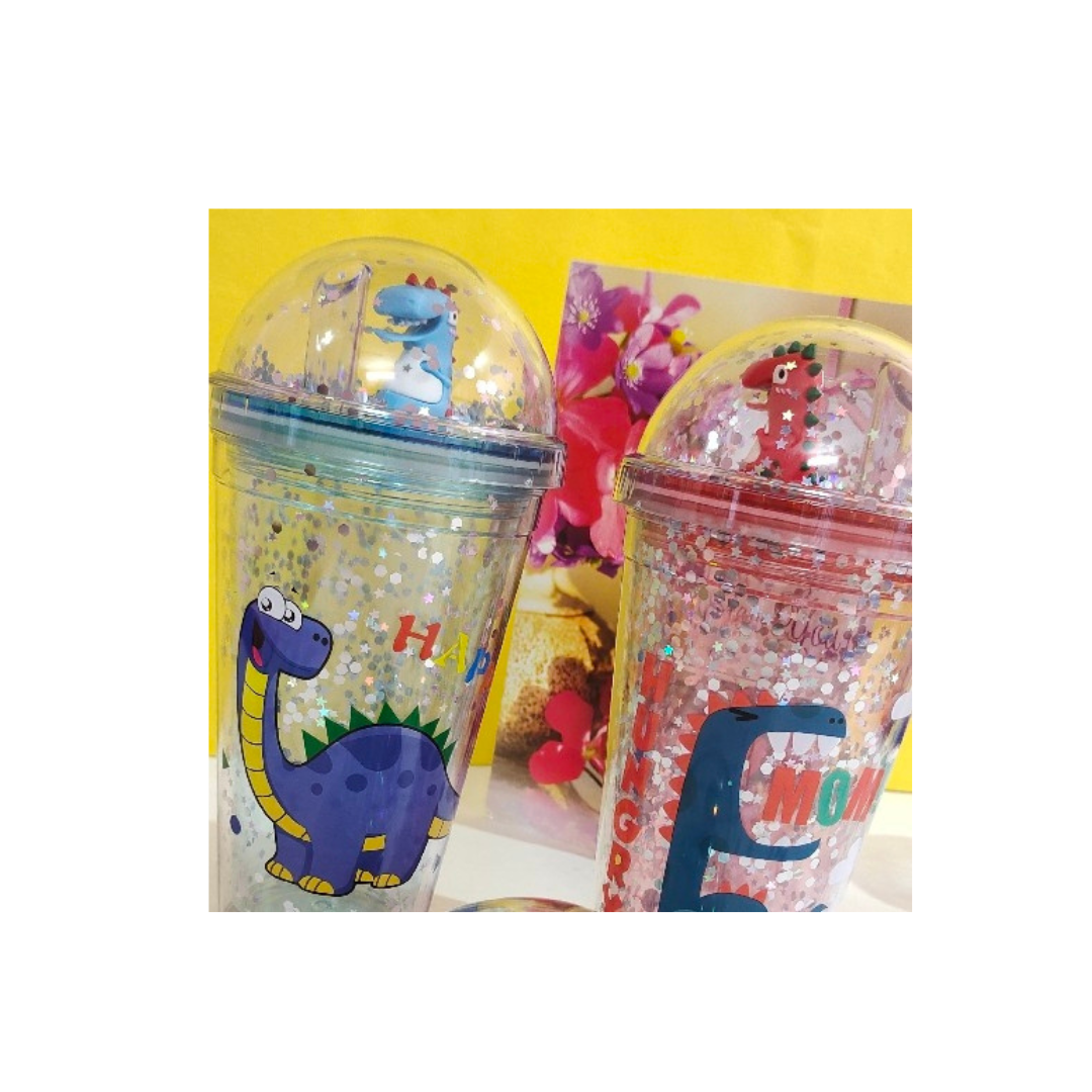 Kids Dinosaur Sipper Tumbler | Straw & Lid | Premium