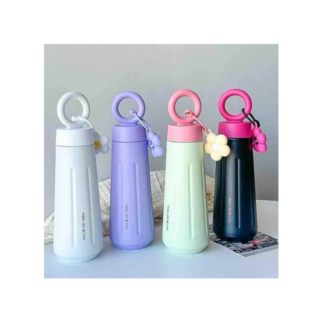 Stainless Steel Insulated Water Bottle - Leakproof BPA-Free Flask with Handle