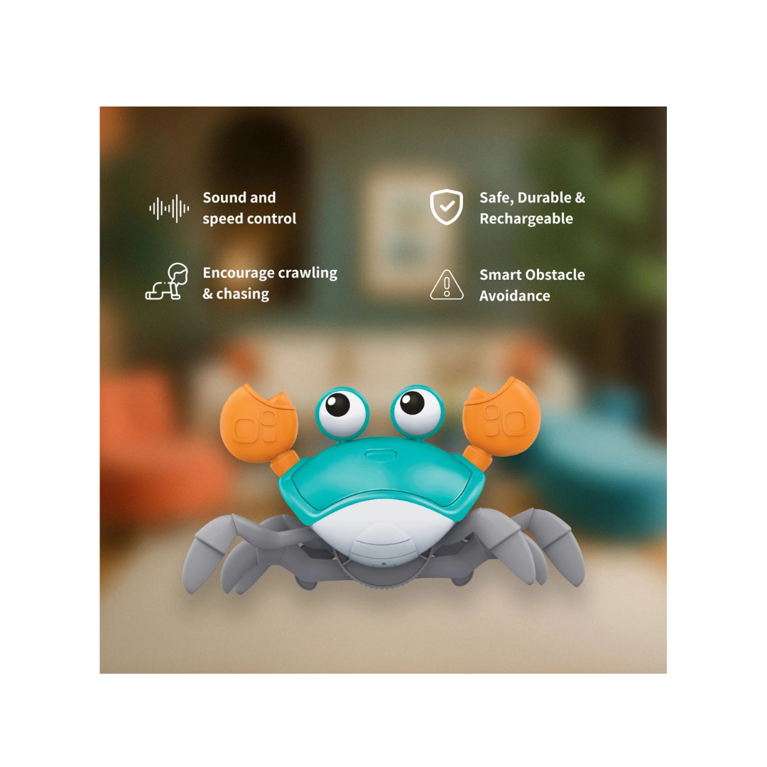 Toy Gallery Induction Electric Crawling Crab Toy with Light & Sound (3+ Years)