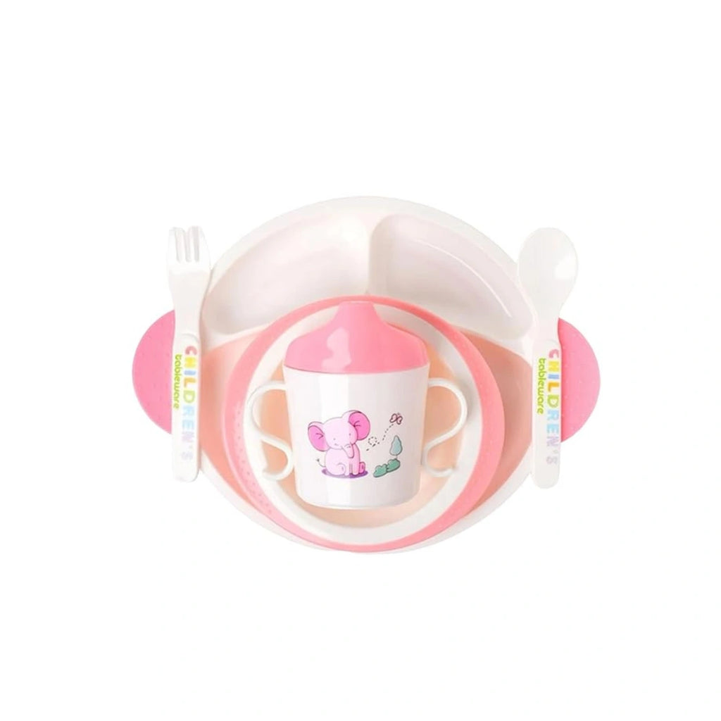 Infantbond Baby Feeding Set - BPA-Free Plate, Bowl, Sippy Cup, Fork & Spoon