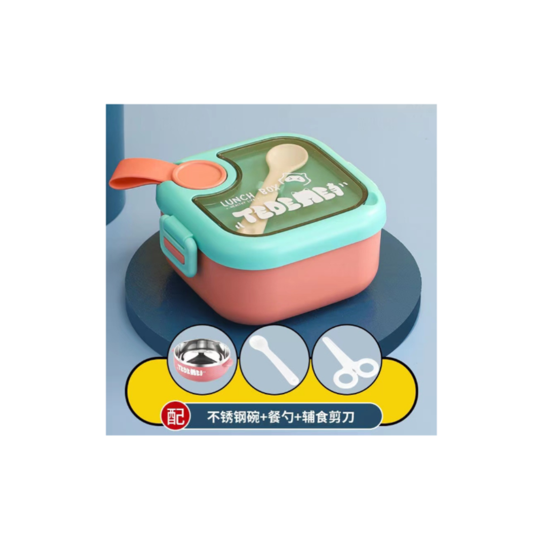 Kids Lunch Box - Durable Food-Grade Plastic with Stainless Steel Inner Bowl