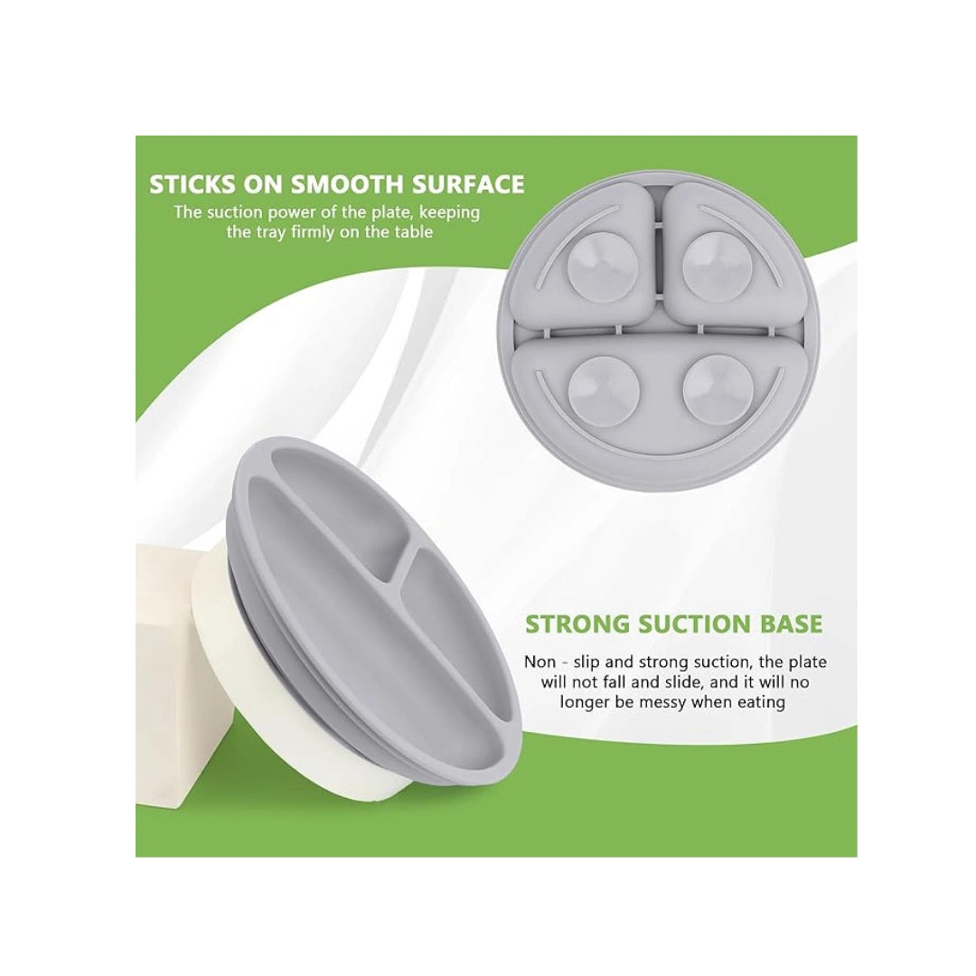 Silicone Suction Plate for Babies & Toddlers - BPA-Free, 3-Section Non-Slip