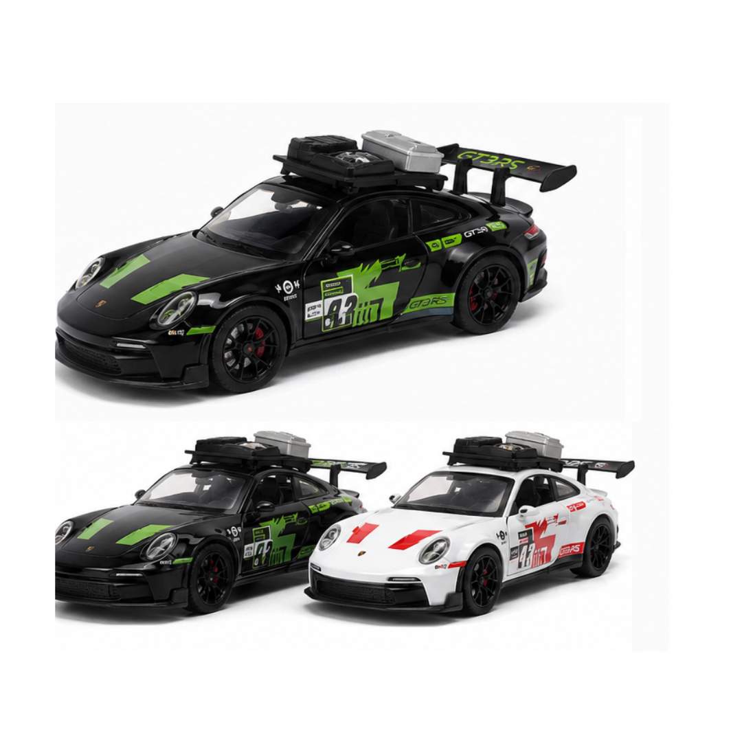 Toy Rush Porsche GT3 RS Die-Cast Car 1:22 Scale Pull Back Model with Light & Sound (Colour as per Availability) | Ages 3+