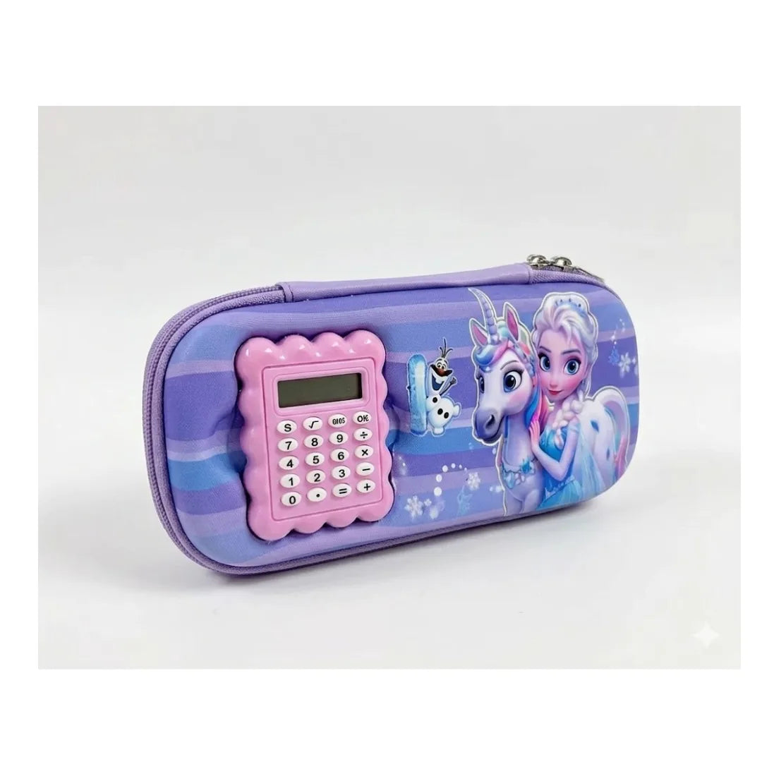 Princess & Unicorn Calculator Pencil Case - Mini Kawaii Jumbo Design
