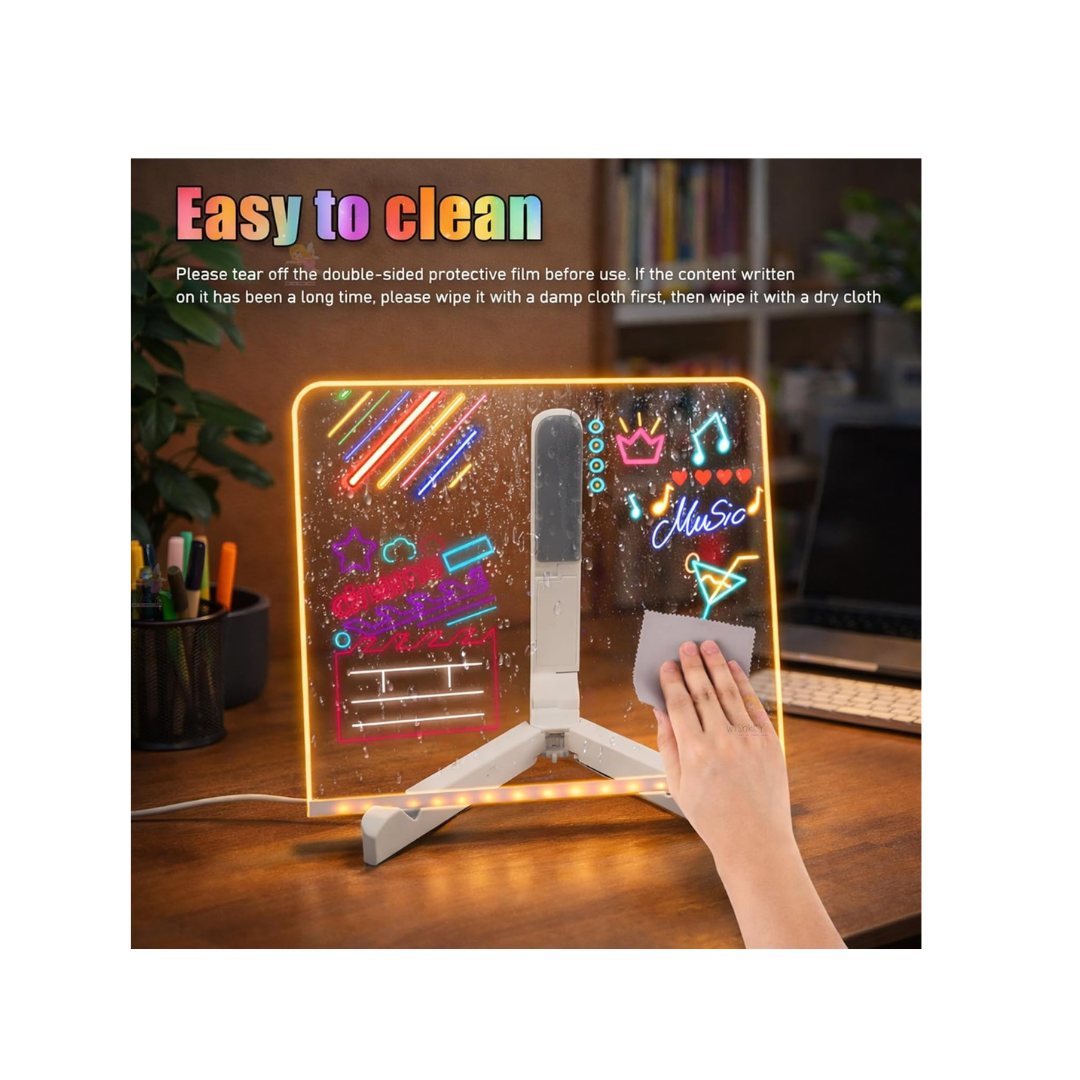 JB Impex  Large LED Acrylic Writing Message Board with Light – Rewritable Memo & Drawing Board 3+ Years