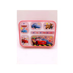 Kids 5-Compartment Cartoon Lunch Box - Stainless Steel with Spoon