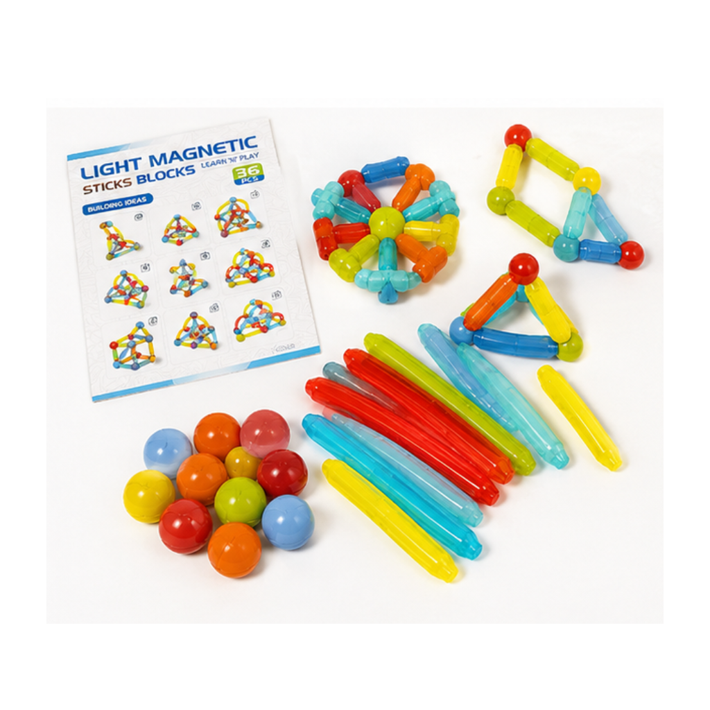 Light Magnetic Sticks Blocks (36 PCS) STEM Educational Building Set