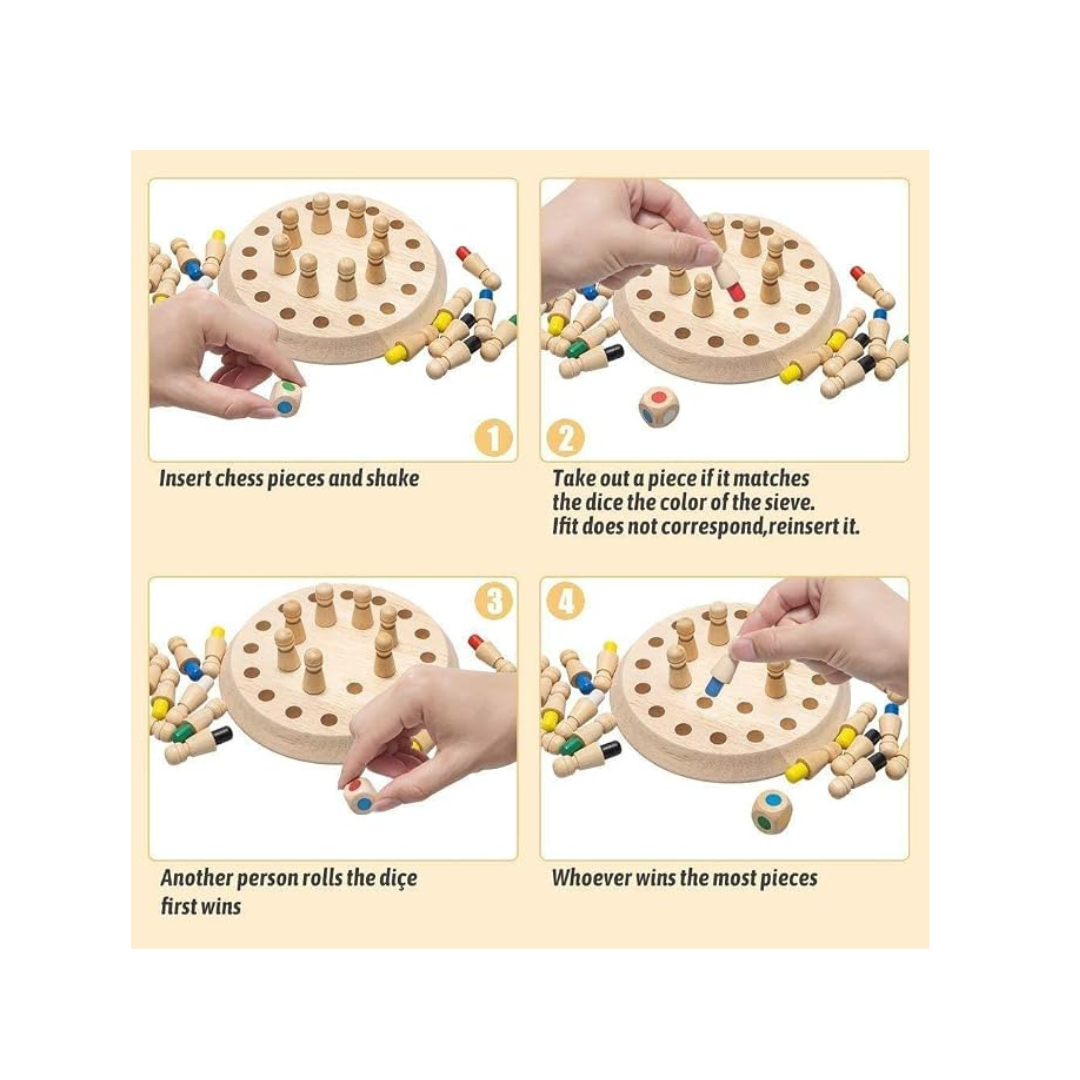Wooden Memory Matchstick Chess Game