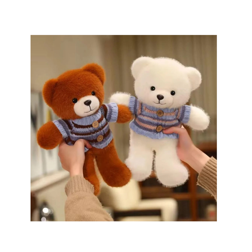 Teddy Bear Plush Soft Toy with Knitted Sweater