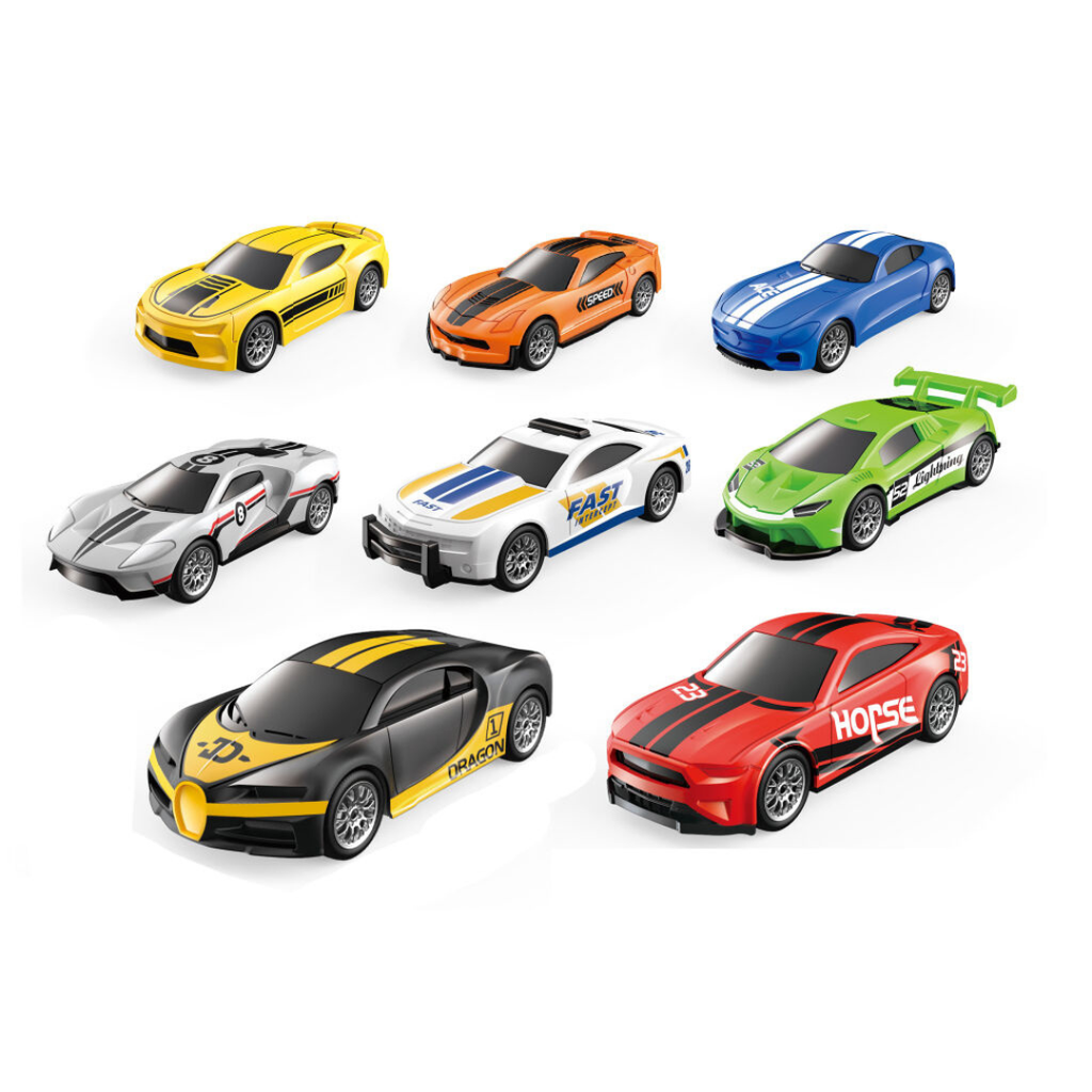 Alloy Die-Cast Sports Car Set with Pull Back Action (4 Pieces)