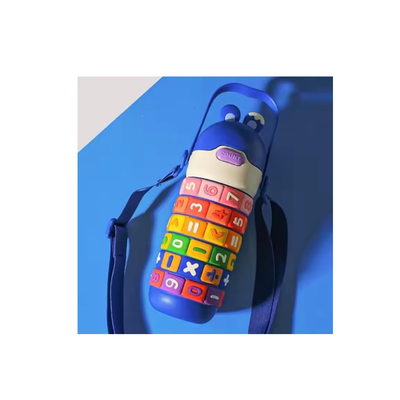 Kids Educational Water Bottle | Rotating Math Rings & Strap