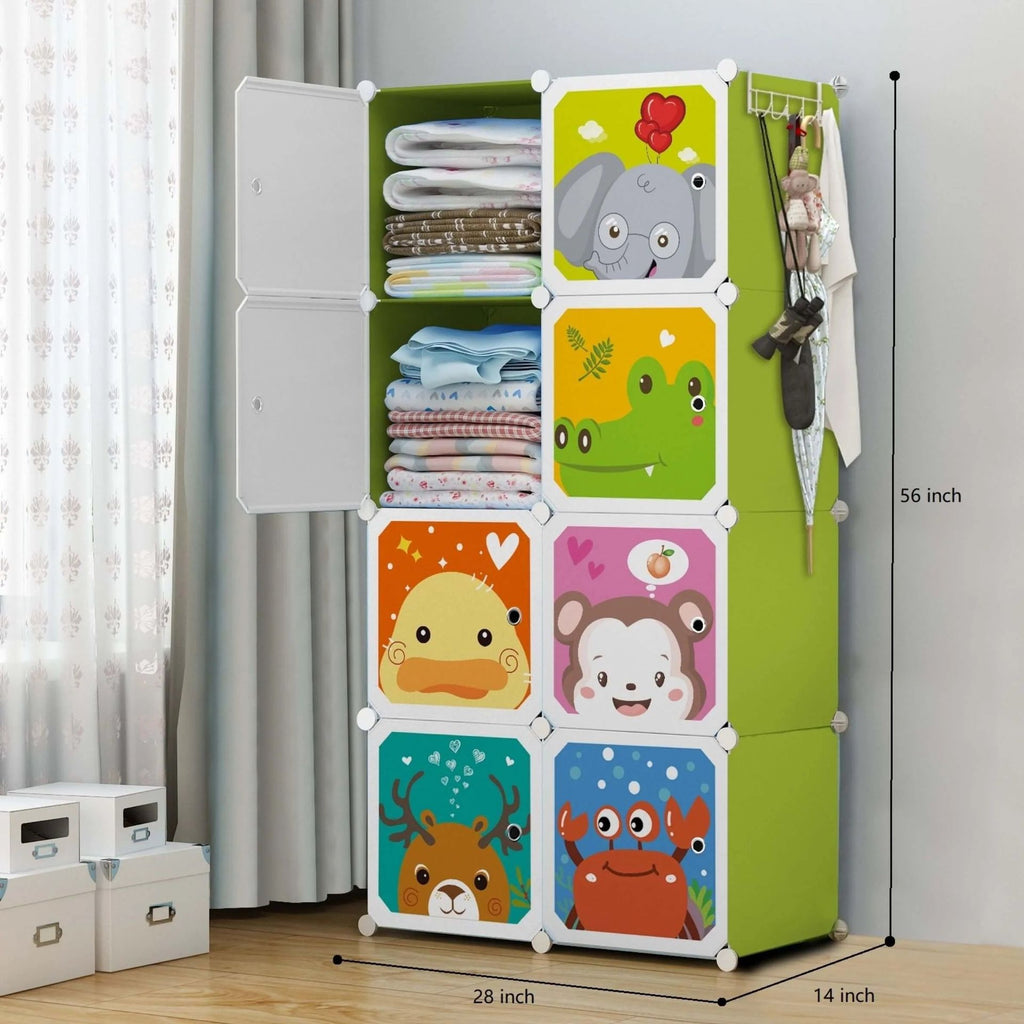 WARDROBE R K-8 94038900-PP 8 DOOR 1-GREEN PRINTED