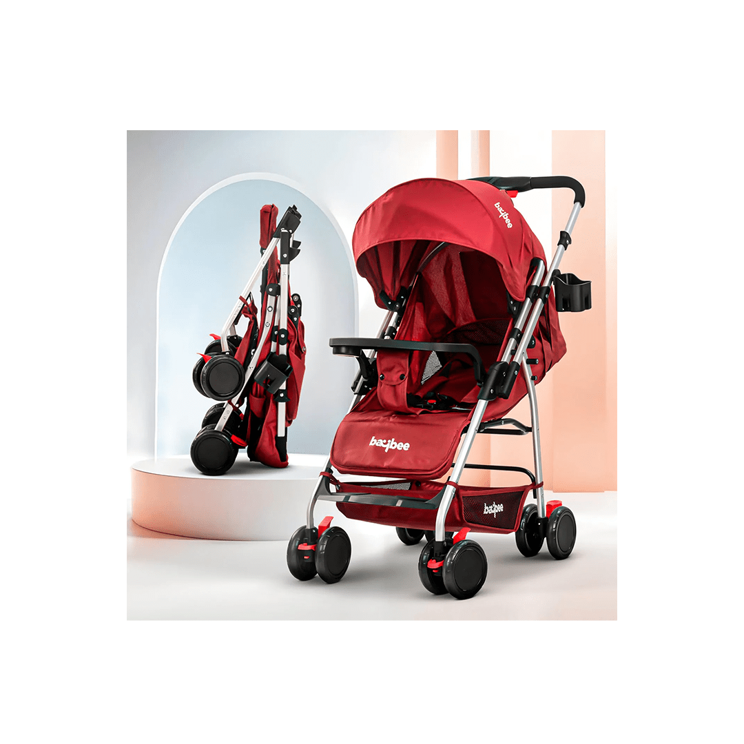 Baybee Other Gears Baybee Convertible Infant Baby Pram Stroller for Newborn Babies with 3-Position Adjustable Seat & Canopy, Reversible Bassinet & 5 Point Safety Belt