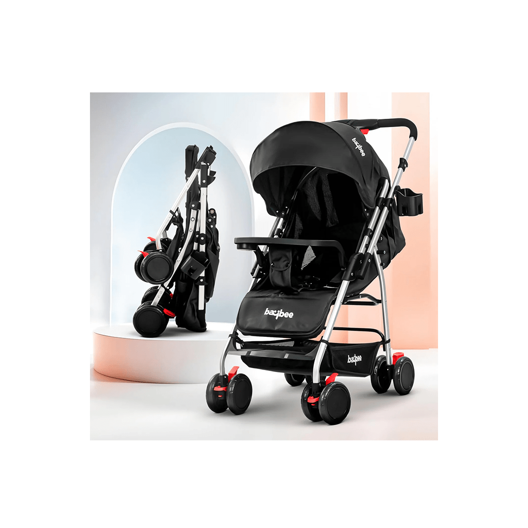 Baybee Other Gears Baybee Convertible Infant Baby Pram Stroller for Newborn Babies with 3-Position Adjustable Seat & Canopy, Reversible Bassinet & 5 Point Safety Belt