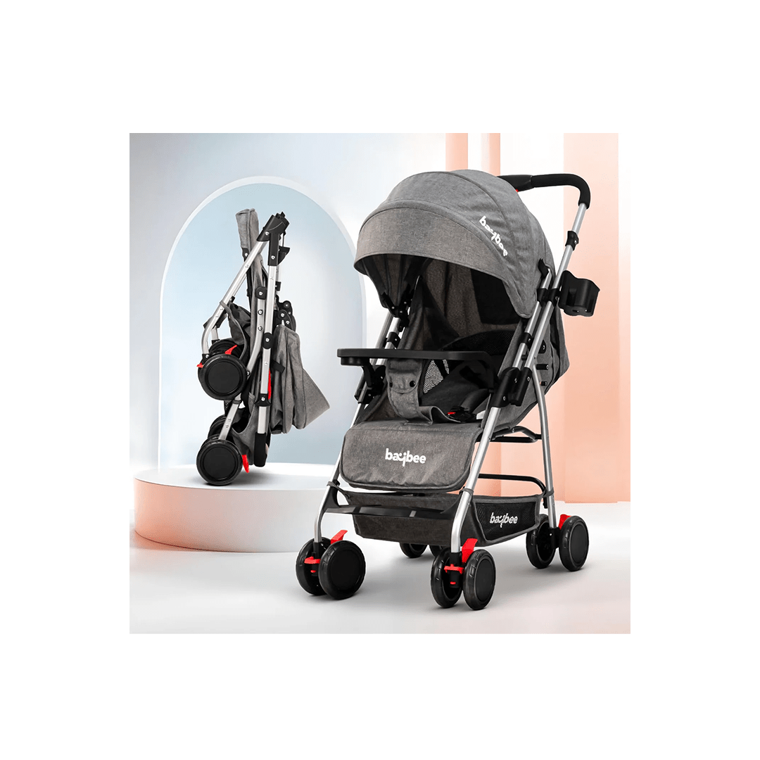 Baybee Other Gears Baybee Convertible Infant Baby Pram Stroller for Newborn Babies with 3-Position Adjustable Seat & Canopy, Reversible Bassinet & 5 Point Safety Belt