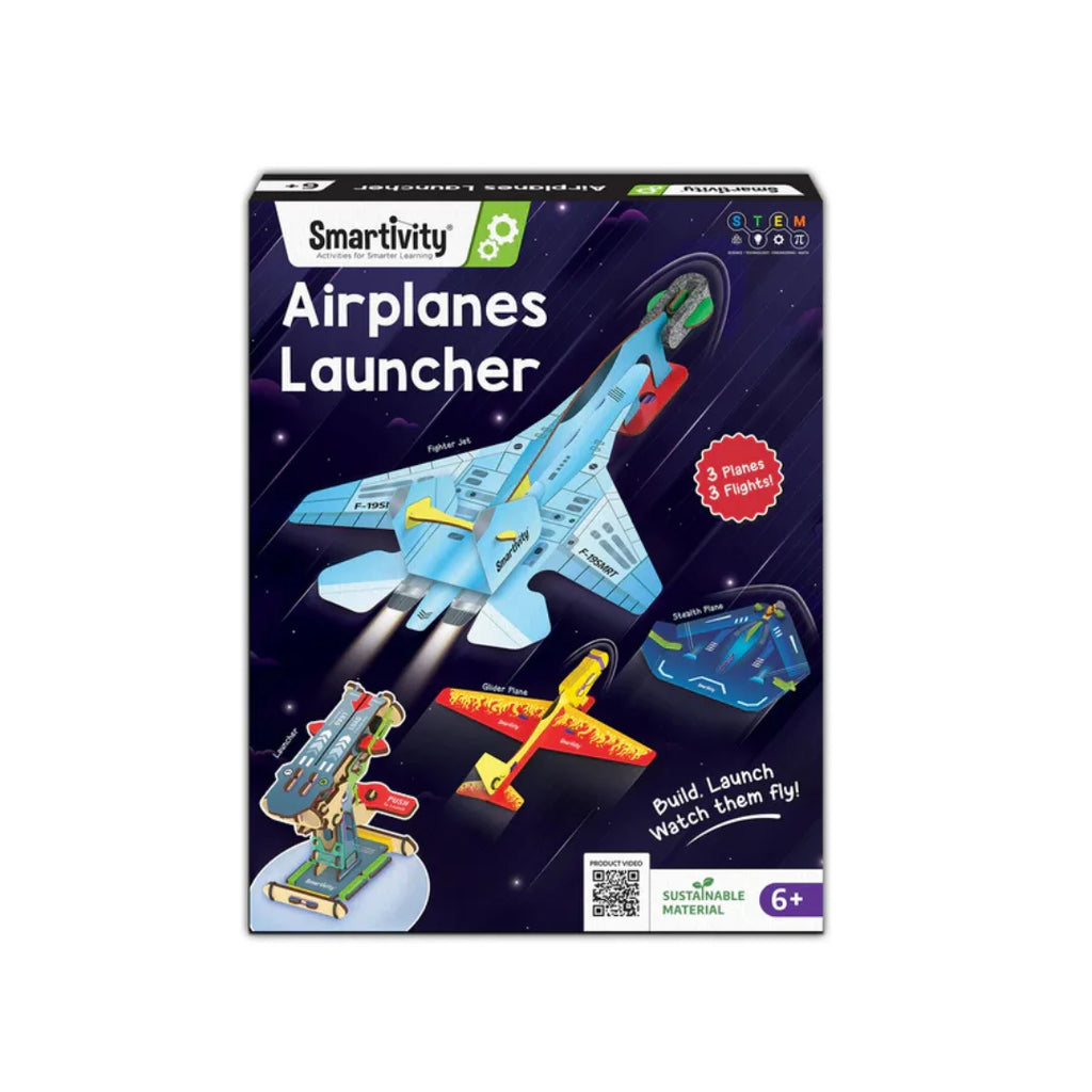 3in1 Airplanes Launcher Toy for Kids,Build & Launch 3 Planes, Fighter Jet, Glider, Stealth,DIY STEM Toy (6-12 Years)