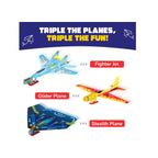 3in1 Airplanes Launcher Toy for Kids,Build & Launch 3 Planes, Fighter Jet, Glider, Stealth,DIY STEM Toy (6-12 Years)