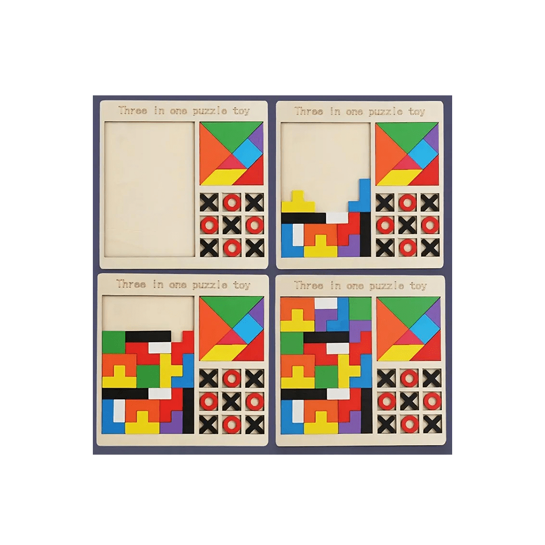 The Magic Lamps Toys 3 in 1 Smart Play Kit For Kids (Flash Card Reader, Magnetic Board, 3 in 1 Wooden Puzzle)