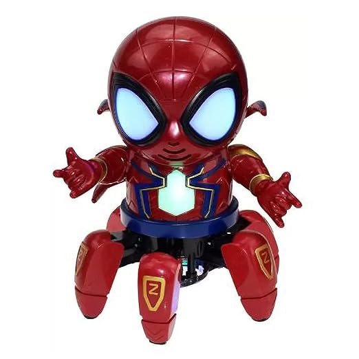 MM Toys Electric Dancing Spider Robot Toy with 6-Leg Crawling Motion, 3D Flash Lights & Musical Effects (3+ Years)