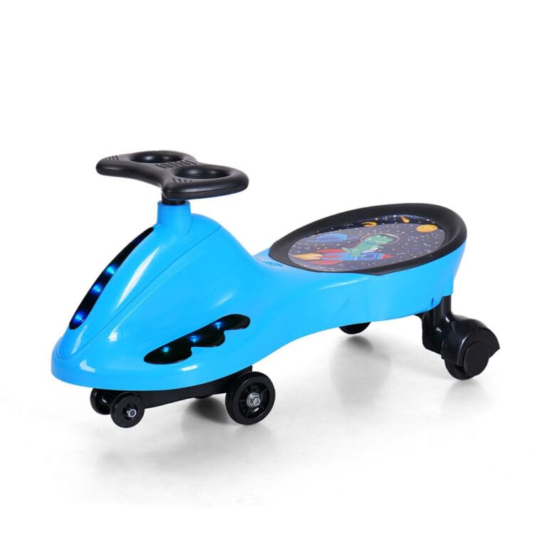 Kids Swing Car With 360 Steering Lights & Music Safe & Sturdy Twist Toy