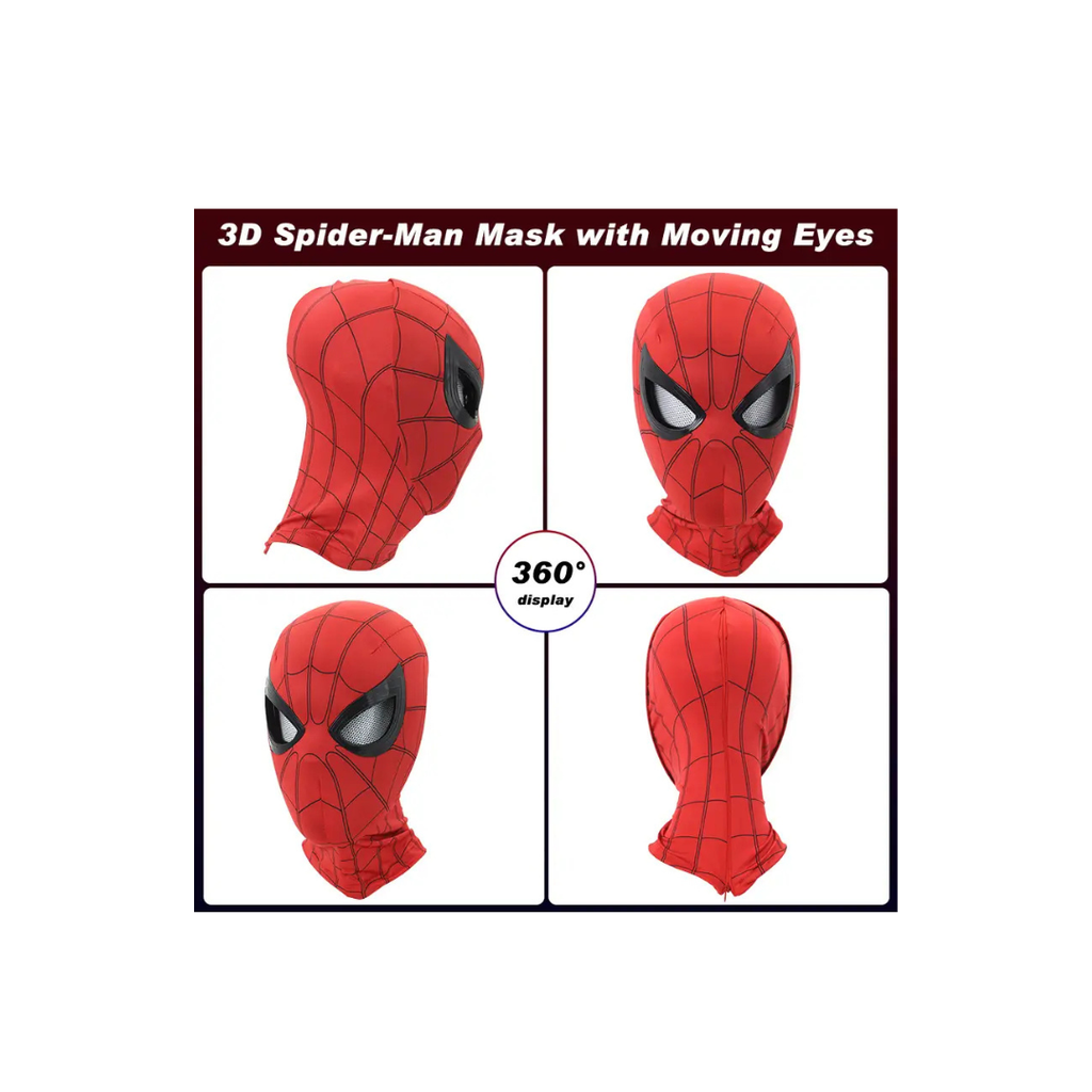 Spider-Man Moving Eyes Mask for Kids – Superhero Costume Mask