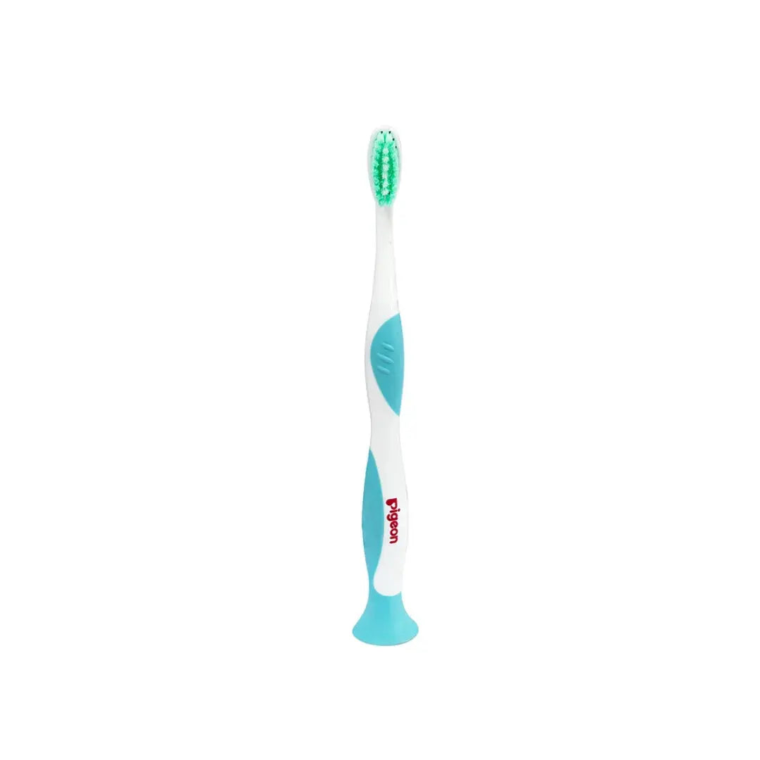 Pigeon Kids Toothbrush with free Tooothpaste, Soft Rounded Bristles Baby & Kids Toothbrush with Easy-Grip Handle, BPA-Free Child-Safe Material, Gentle Oral Care Toothbrush for Toddlers & Growing Kids (2 Years+)