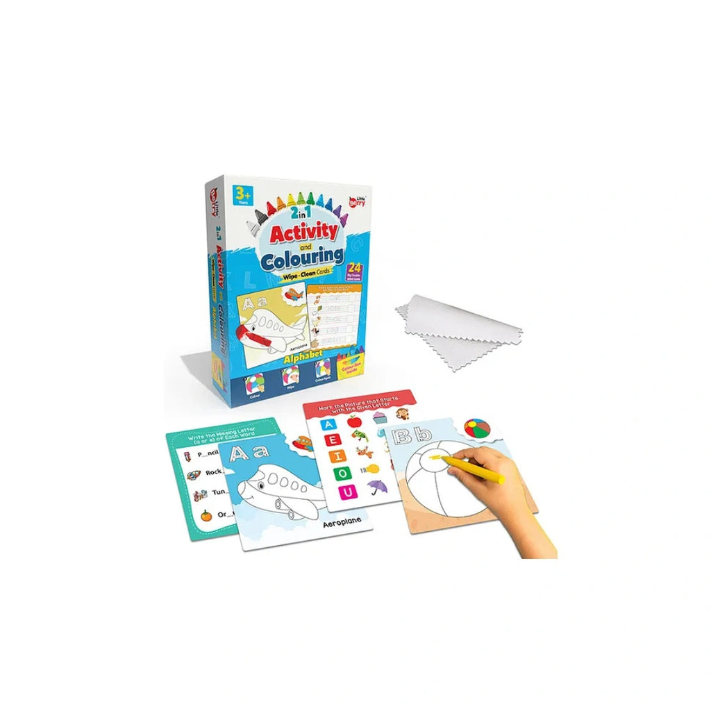 Activity Colouring Wipe Clean Cards - Animals & Fruits