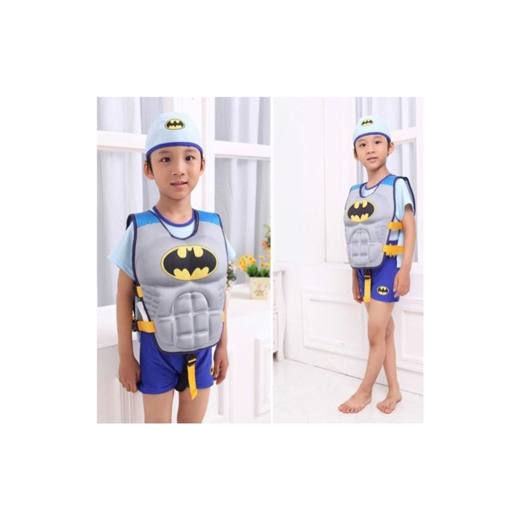 JB Implex Kids 3D Muscle Padded Swim Life Vest – Superhero Themed Adjustable Floating Jacket for Swimming & Water Safety (3+ Years)