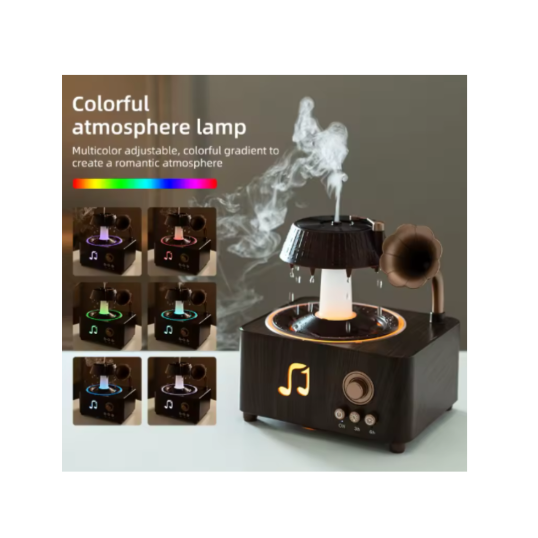 JB Impex Vintage Record Player Aroma Diffuser – USB Ultrasonic Humidifier with Ambient Light(14 Years+)