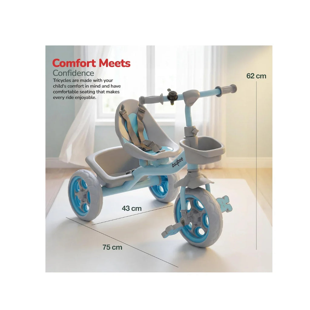 Baybee Beagle Comfort Kids Tricycle with Storage Basket, Pedal-Powered Toddler Ride-On Cycle (2 Years+)