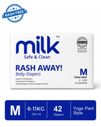 MILK Baby Diaper Yoga Pants, Size M - 42 Pcs, 6 To 11 KG
