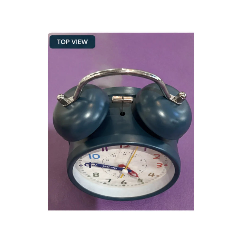 Twin Bell Alarm Clock - Loud Ring Metal Table Clock, Colourful Dial