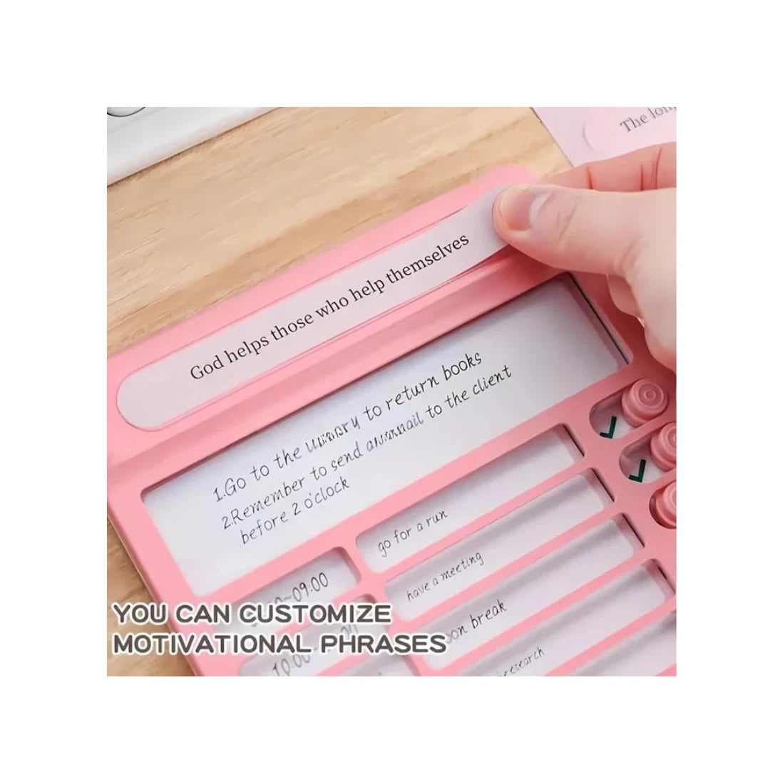Daily Habit Tracker Board - Sliding Checklist Markers, Reusable Kids Routine