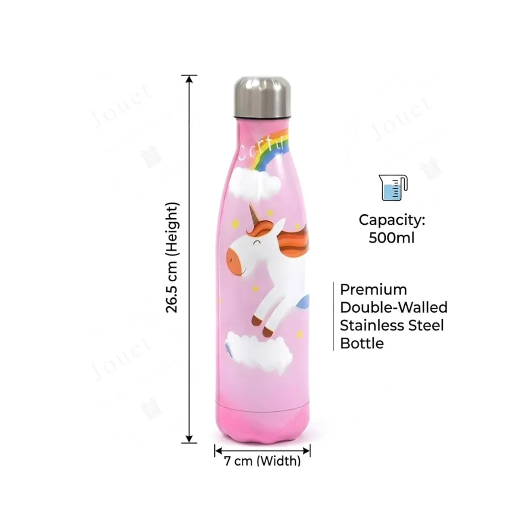 Unicorn Stainless Steel Water Bottle - Double Wall Insulated, Leakproof