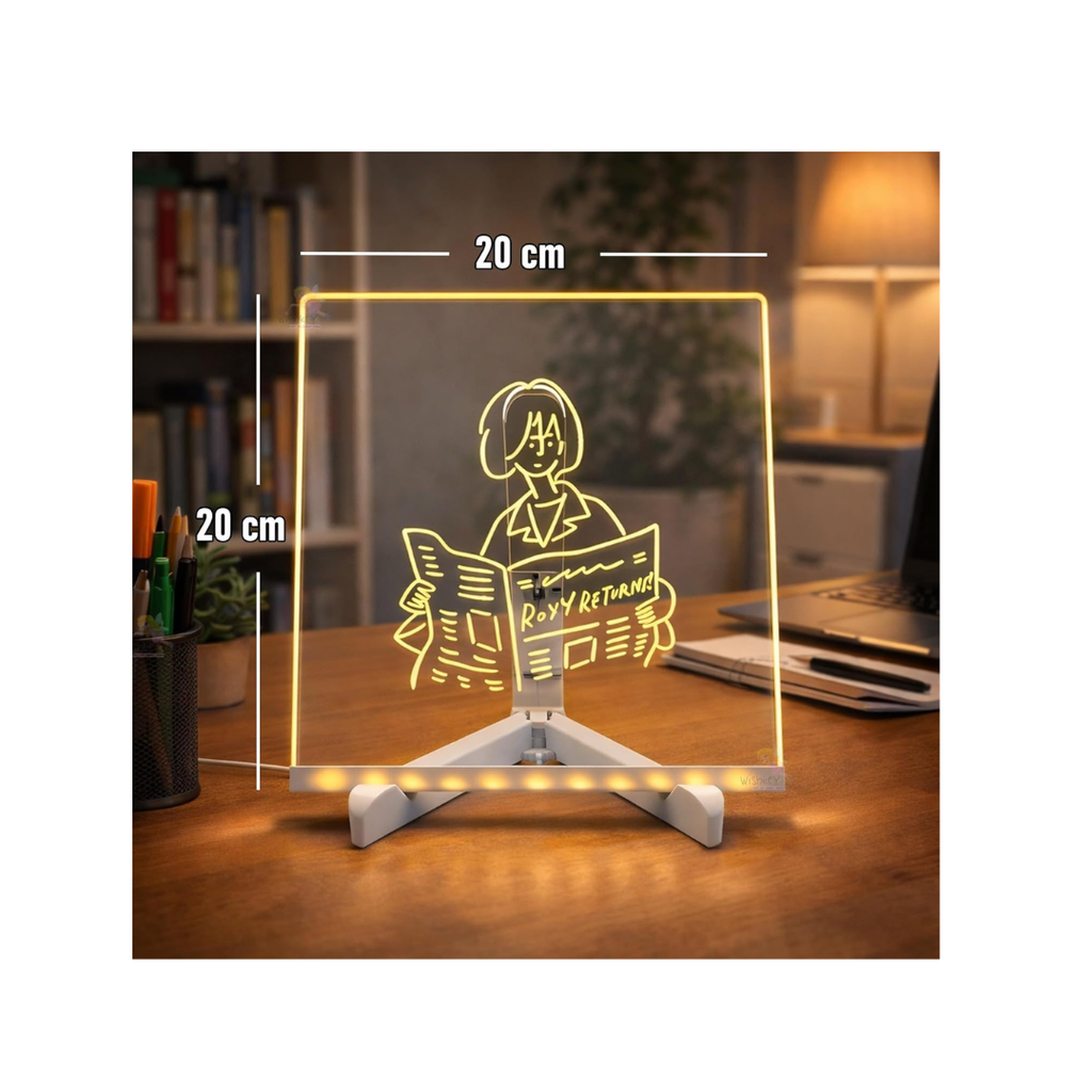 JB Impex  Large LED Acrylic Writing Message Board with Light – Rewritable Memo & Drawing Board 3+ Years